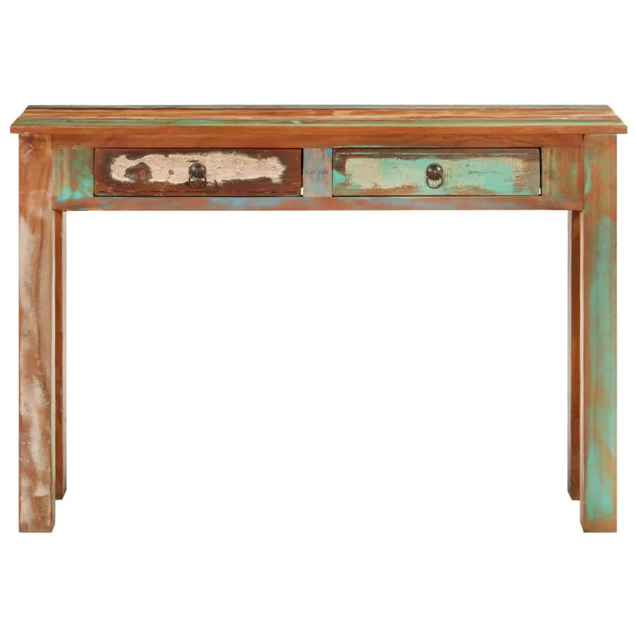 Table console 110x30x75 cm bois massif de récupération - 3