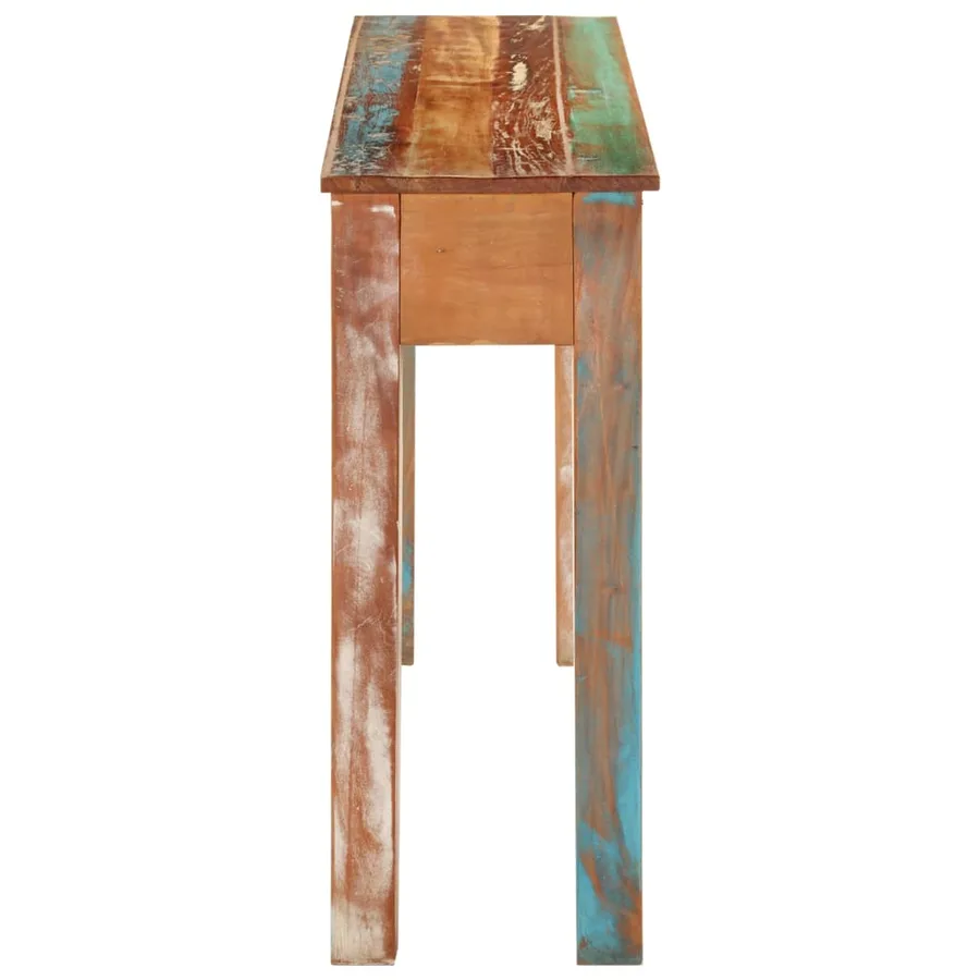 Table console 110x30x75 cm bois massif de récupération - 5