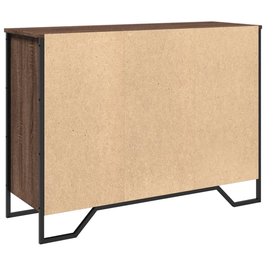 Buffet chêne marron 101x35,5x74,5 cm bois d'ingénierie - 6
