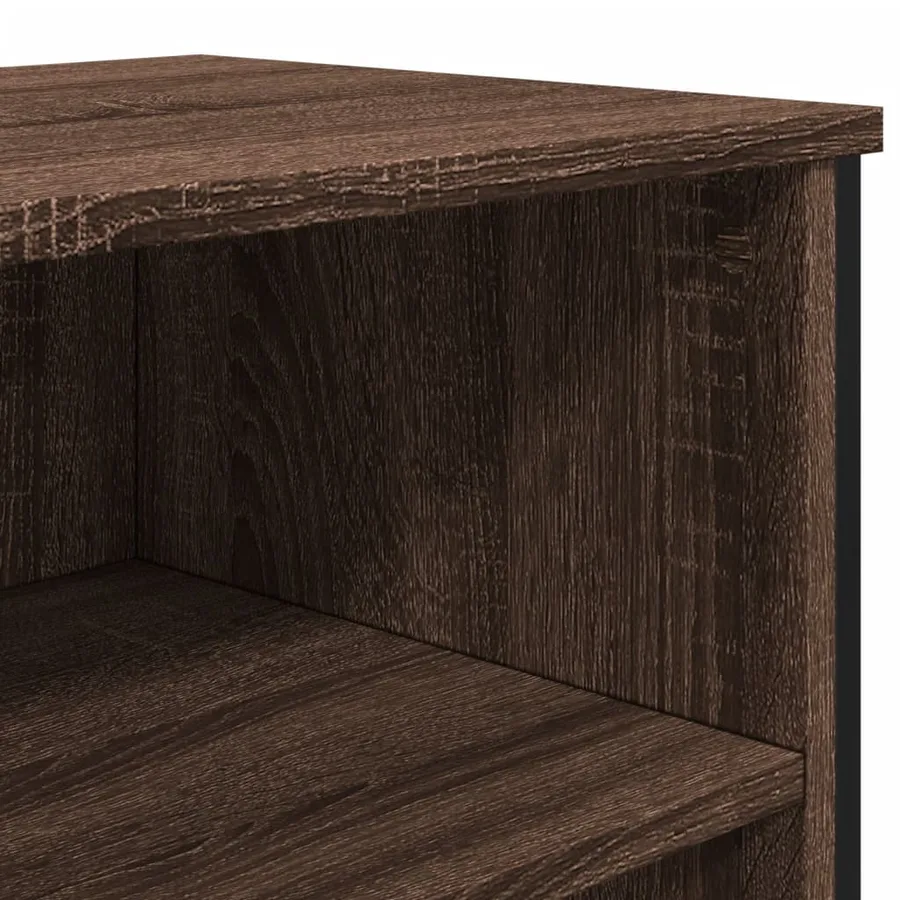 Buffet chêne marron 101x35,5x74,5 cm bois d'ingénierie - 7