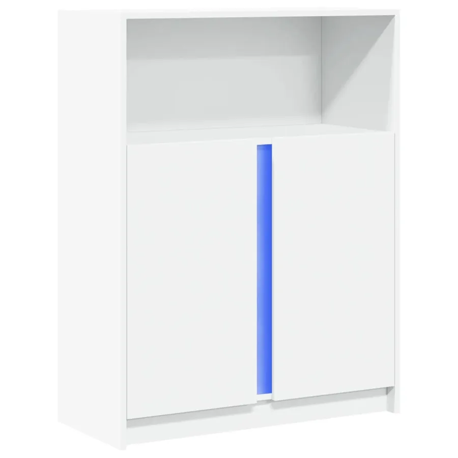 Buffet avec LED blanc 77x34x100 cm bois d'ingénierie - 3