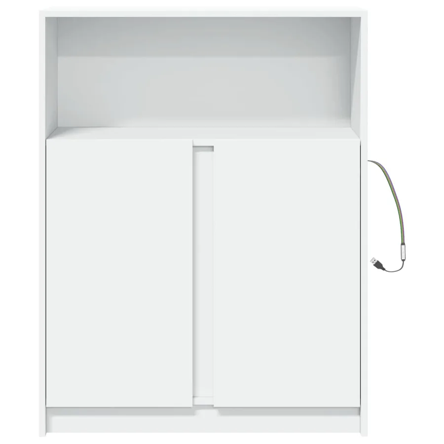 Buffet avec LED blanc 77x34x100 cm bois d'ingénierie - 6