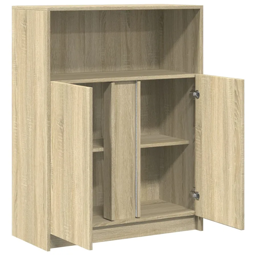 Buffet avec LED chêne sonoma 77x34x100 cm bois d'ingénierie - 9