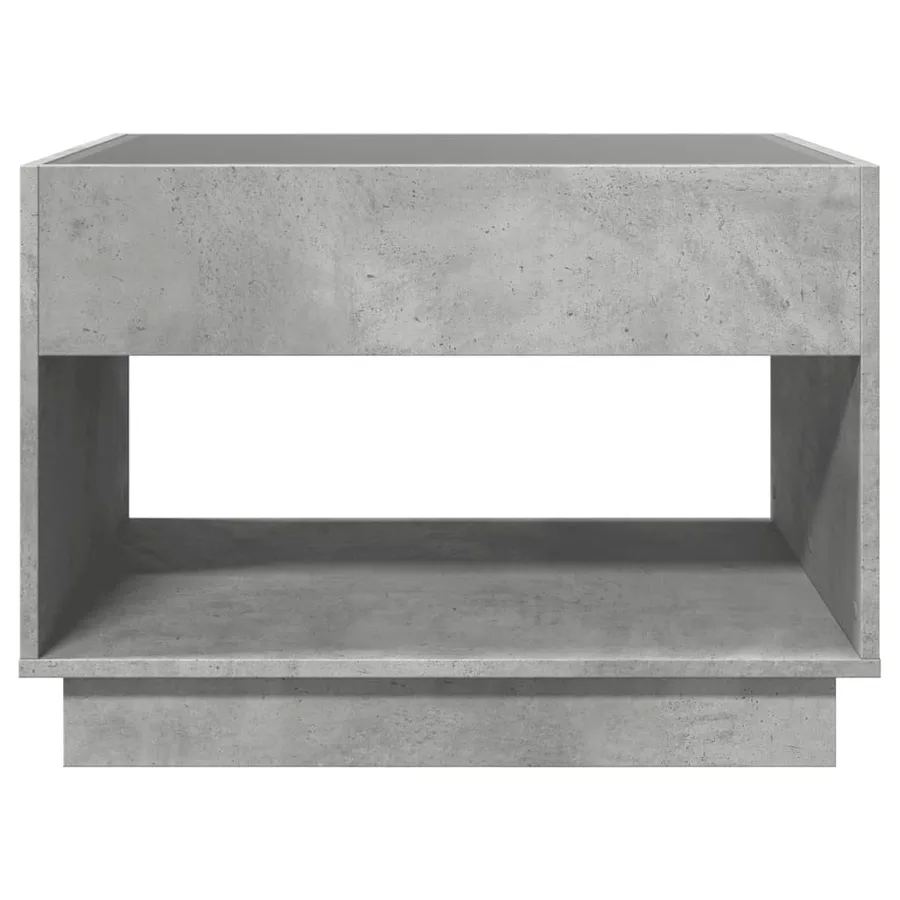 Table basse avec LED infini gris béton 70x50x50 cm - 6
