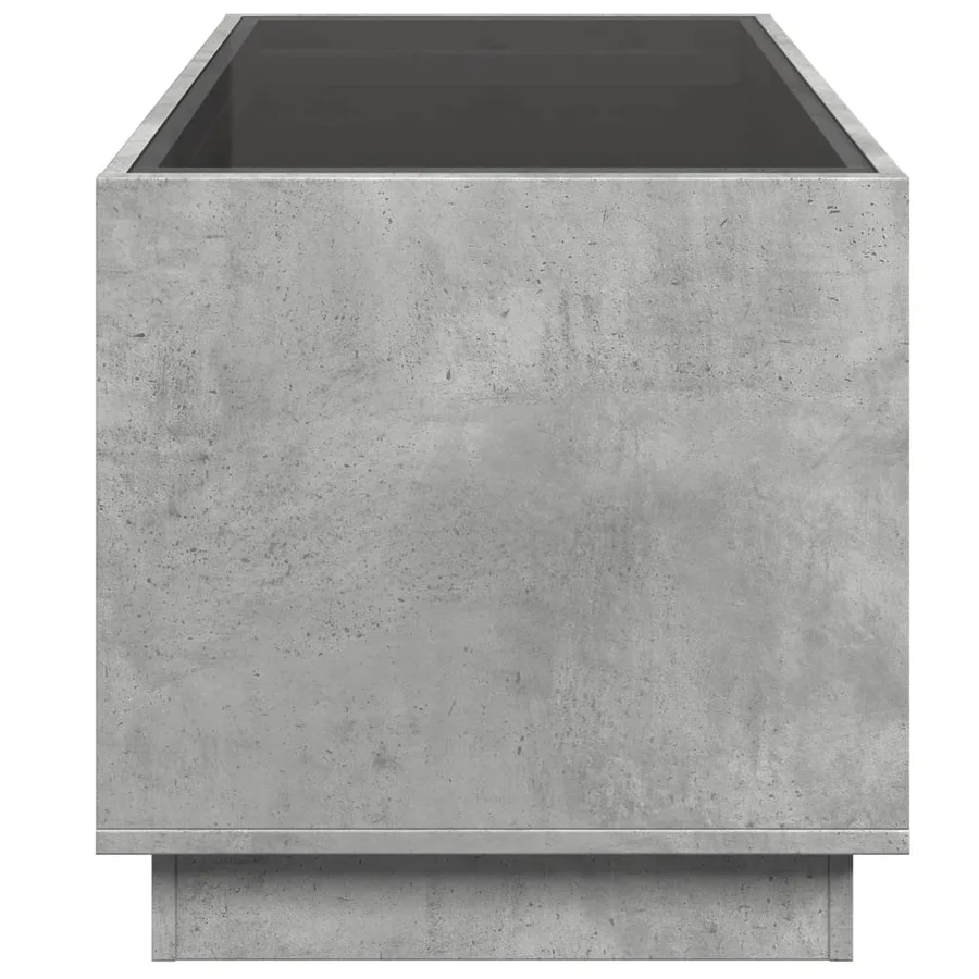 Table basse avec LED infini gris béton 70x50x50 cm - 7