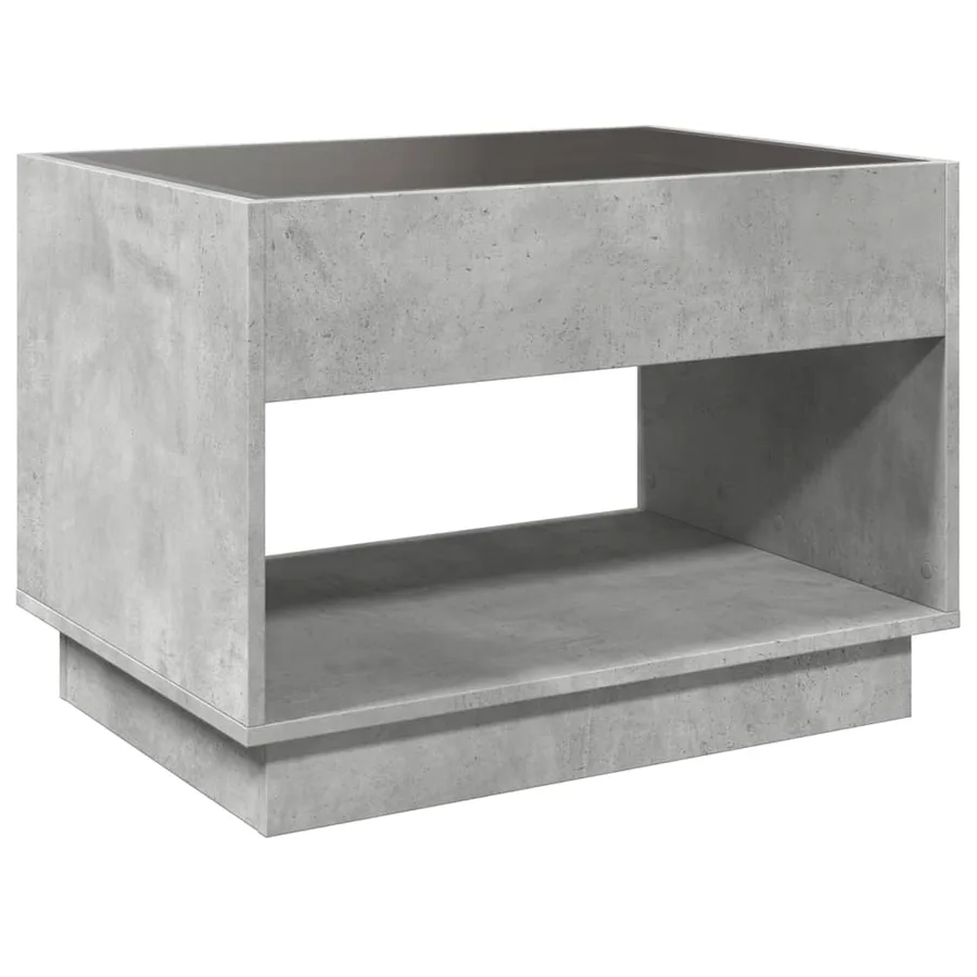 Table basse avec LED infini gris béton 70x50x50 cm - 8