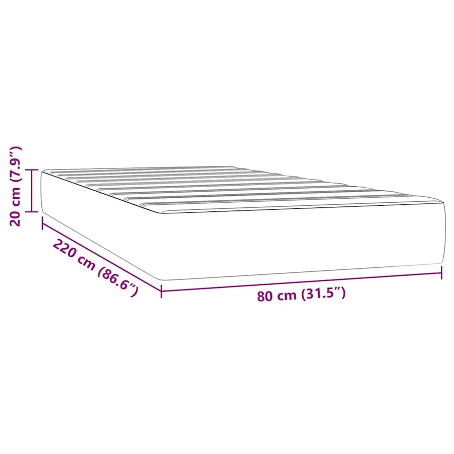 Matelas à ressorts ensachés 80 x 220 cm Rose - 7