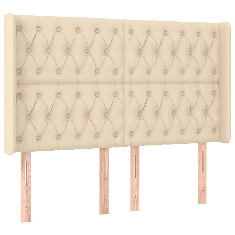 Tête de lit à LED Crème 163x16x118/128 cm Tissu - 3
