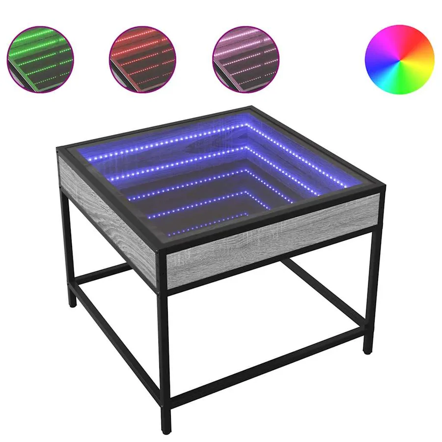 Table basse avec LED Infinity sonoma gris 50x50x41 cm - 2