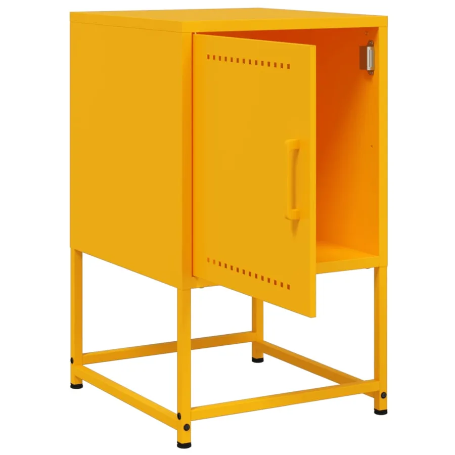 Tables de chevet 2 pcs jaune moutarde 36x39x60,5 cm acier - 10