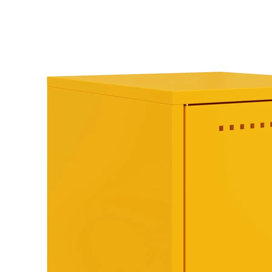 Tables de chevet 2 pcs jaune moutarde 36x39x60,5 cm acier - 11