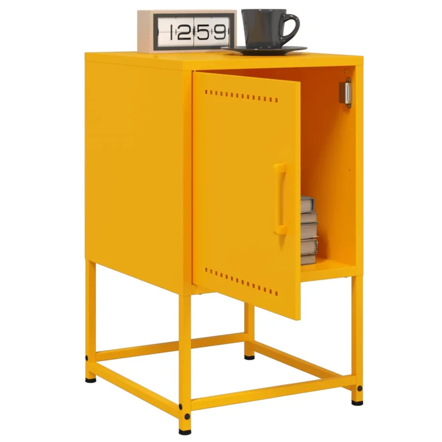 Tables de chevet 2 pcs jaune moutarde 36x39x60,5 cm acier - 4