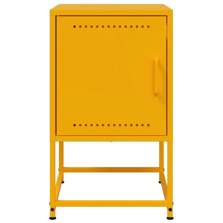 Tables de chevet 2 pcs jaune moutarde 36x39x60,5 cm acier - 5