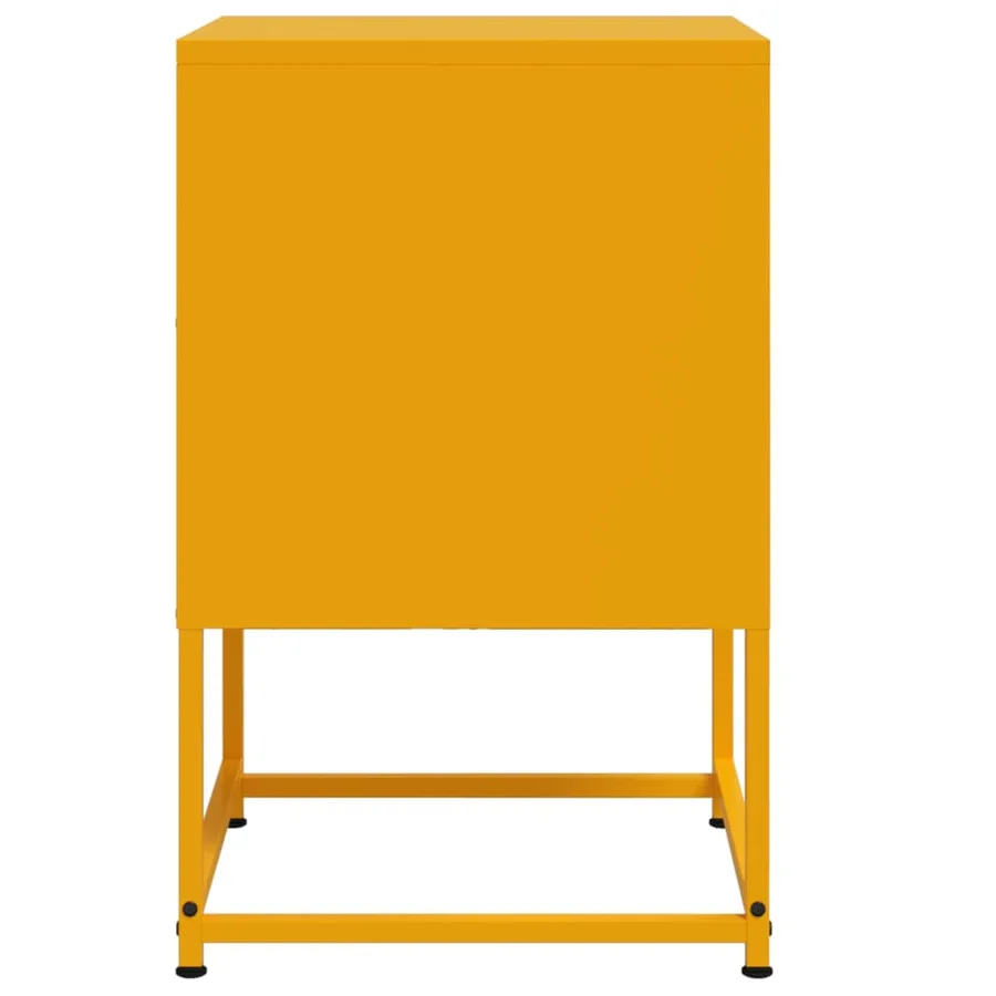 Tables de chevet 2 pcs jaune moutarde 36x39x60,5 cm acier - 7