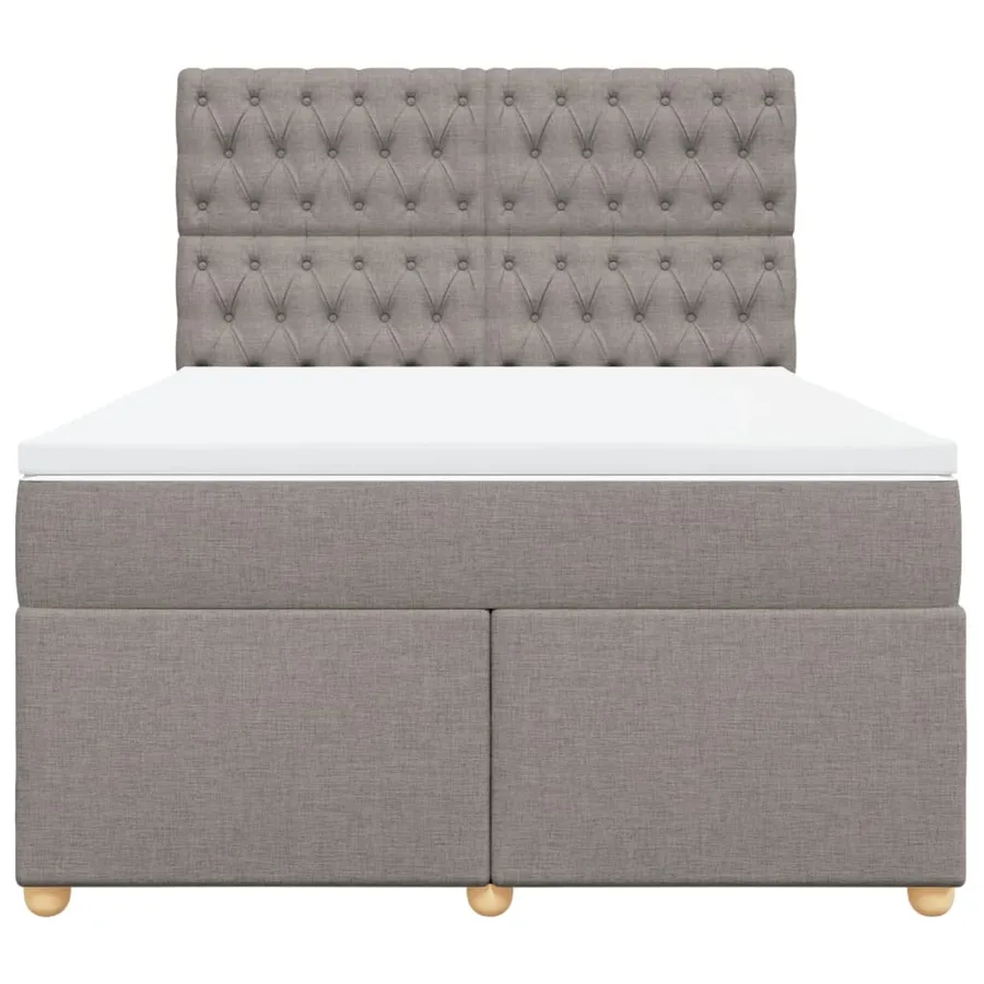 Sommier à lattes de lit avec matelas Taupe 140x190 cm Tissu - 4