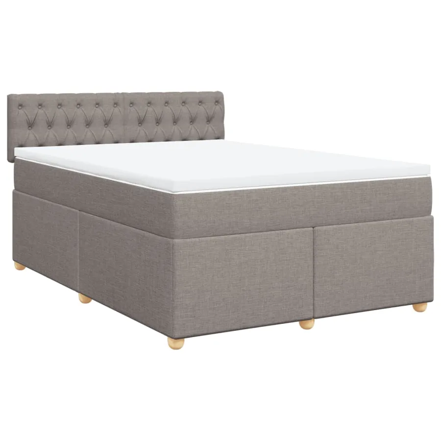 Sommier à lattes de lit avec matelas Taupe 160x200 cm Tissu - 3