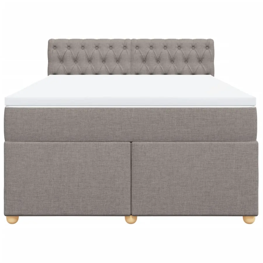 Sommier à lattes de lit avec matelas Taupe 160x200 cm Tissu - 6