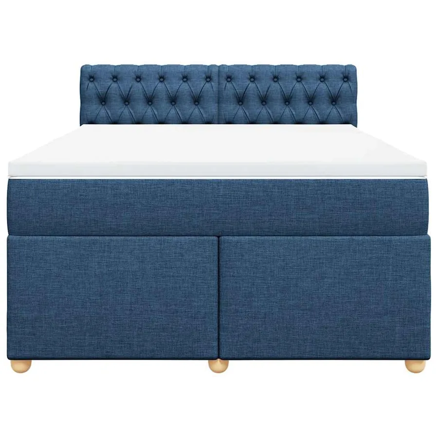 Sommier à lattes de lit avec matelas Bleu 140x190 cm Tissu - 6