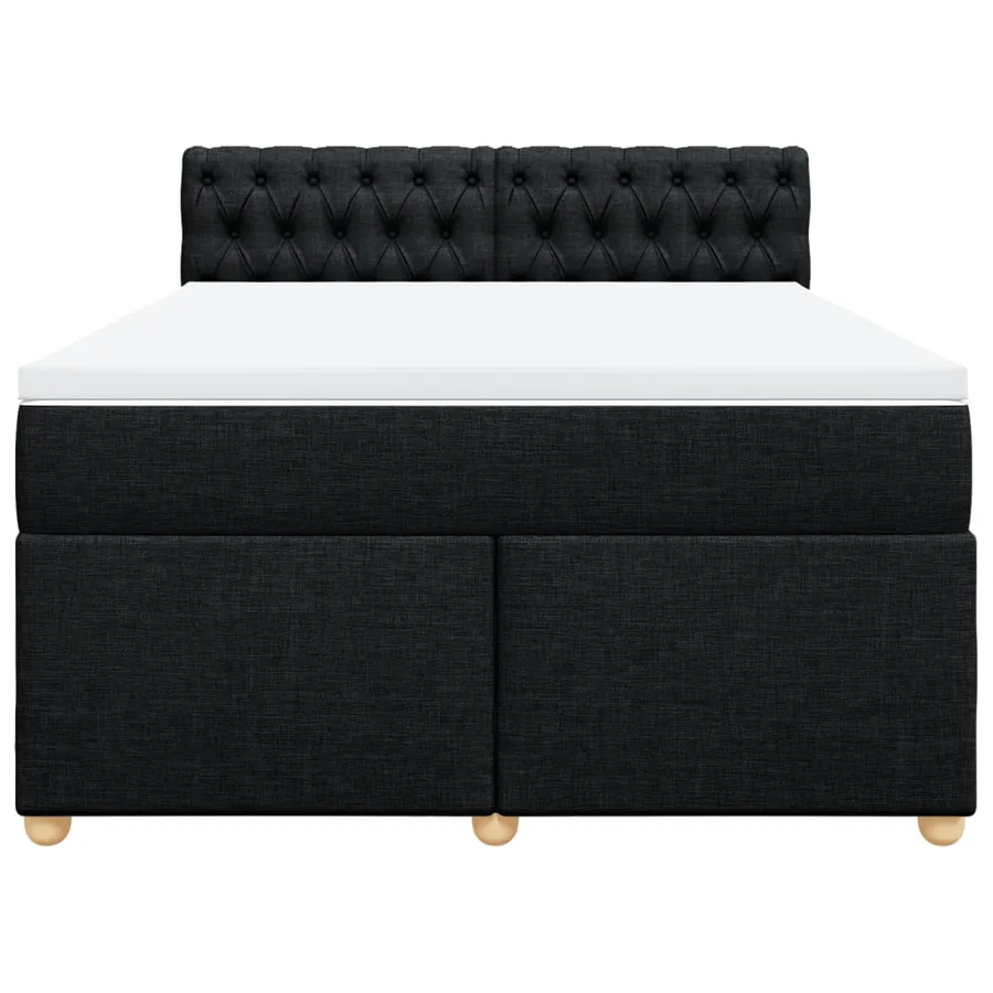 Sommier à lattes de lit avec matelas Noir 160x200 cm Tissu - 6