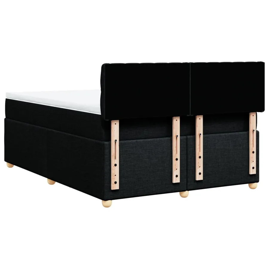 Sommier à lattes de lit avec matelas Noir 160x200 cm Tissu - 8