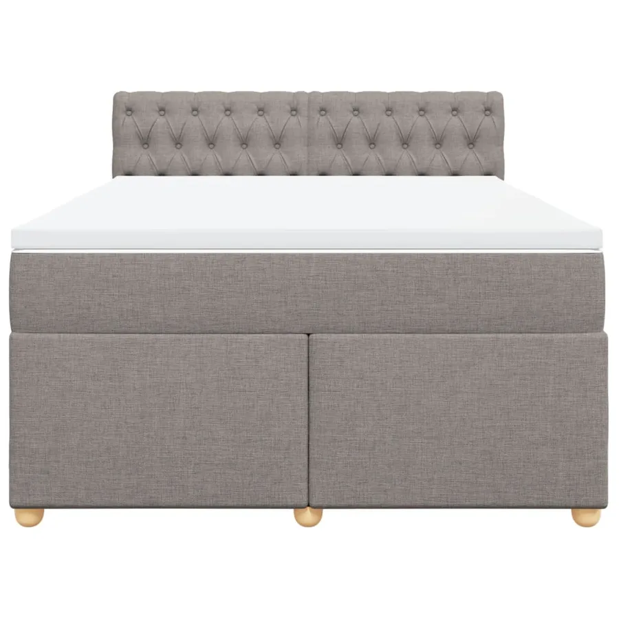 Sommier à lattes de lit avec matelas Taupe 140x200 cm Tissu - 6