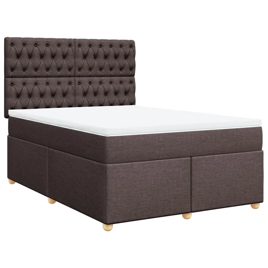 Sommier à lattes de lit avec matelas Marron foncé 160x200 cm - 3