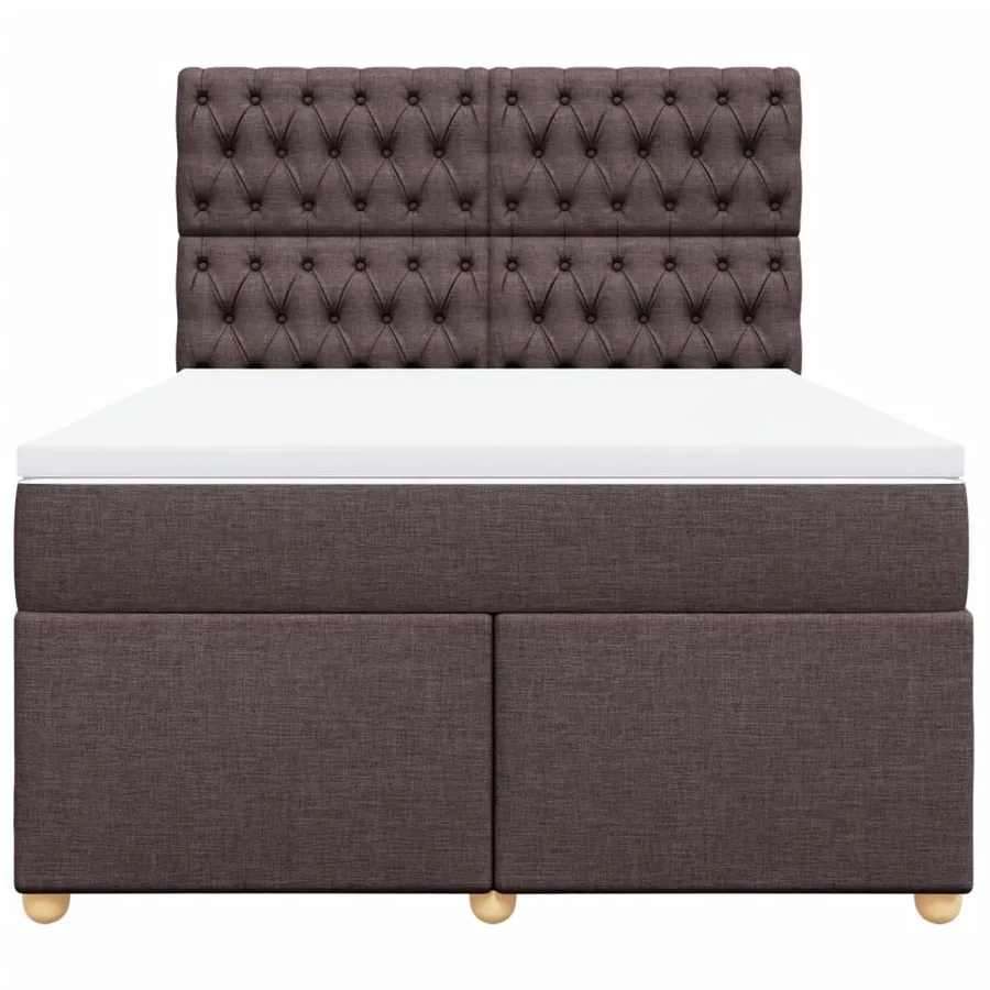Sommier à lattes de lit avec matelas Marron foncé 160x200 cm - 6
