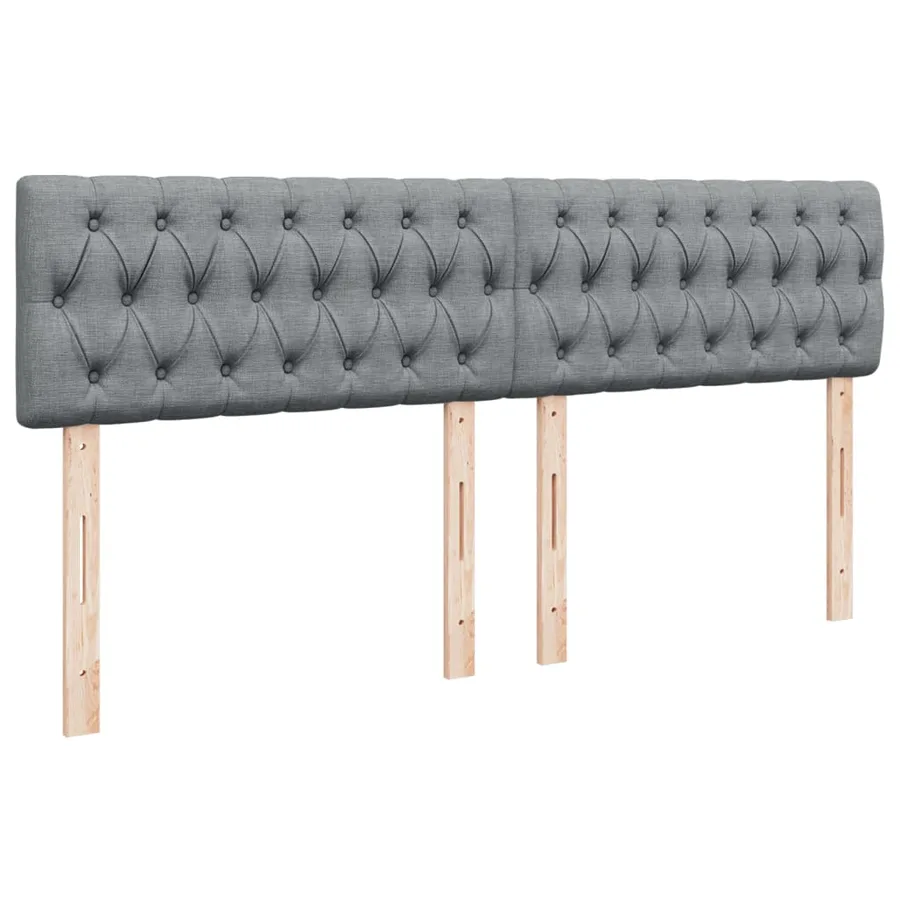 Sommier à lattes de lit avec matelas Gris clair 200x200cm Tissu - 12