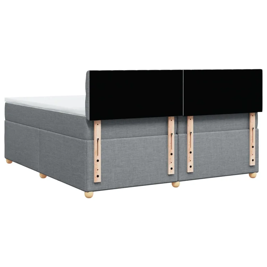 Sommier à lattes de lit avec matelas Gris clair 200x200cm Tissu - 8