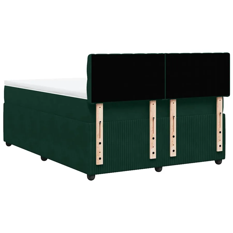 Sommier à lattes de lit et matelas Vert foncé 140x190cm Velours - 8