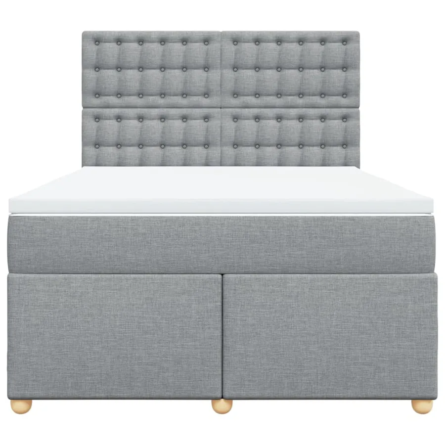 Sommier à lattes de lit avec matelas Gris clair 140x200cm Tissu - 4