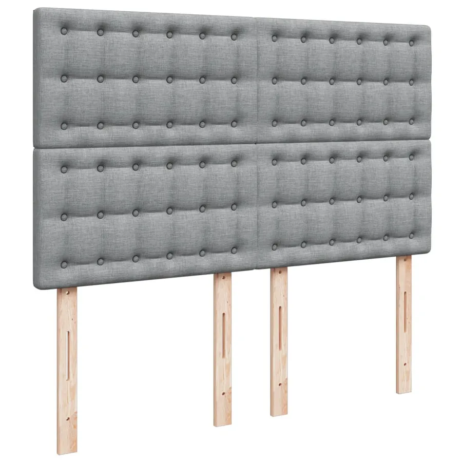 Sommier à lattes de lit avec matelas Gris clair 140x200cm Tissu - 7