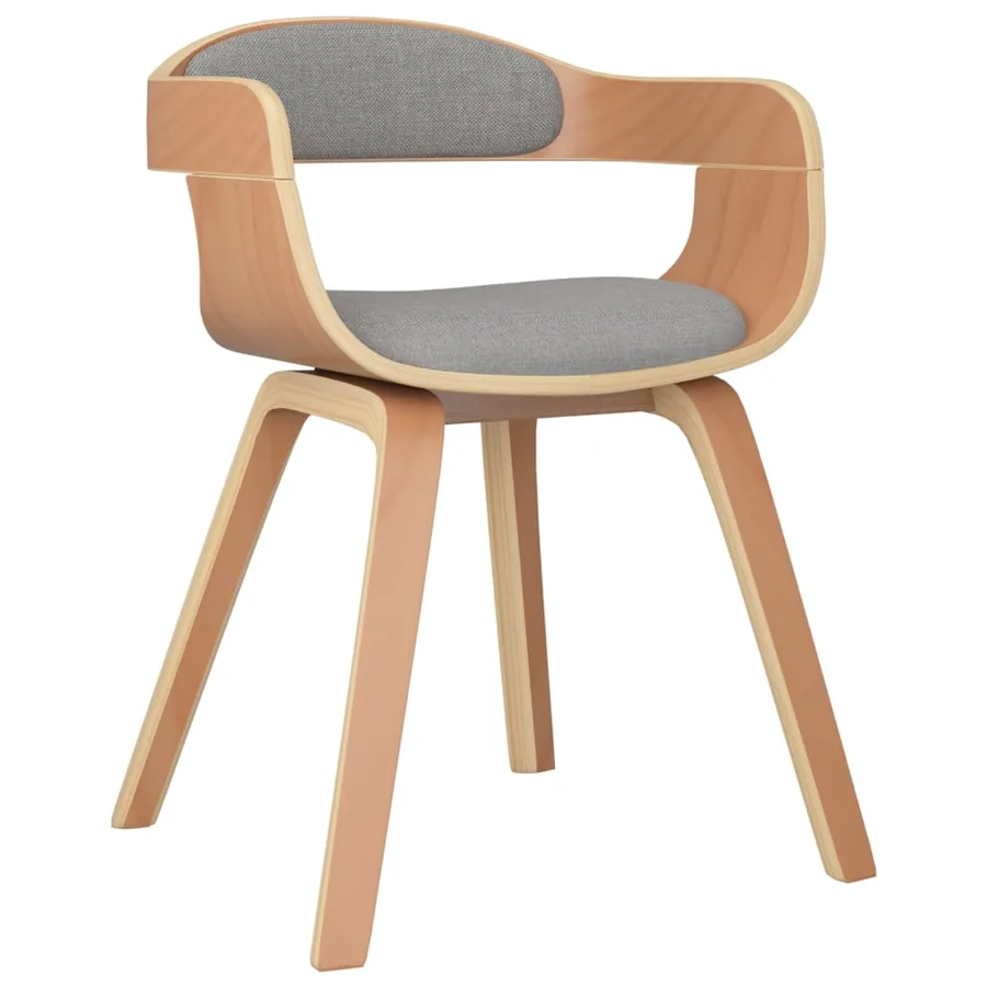 Chaise à manger Taupe Bois courbé et tissu - 2
