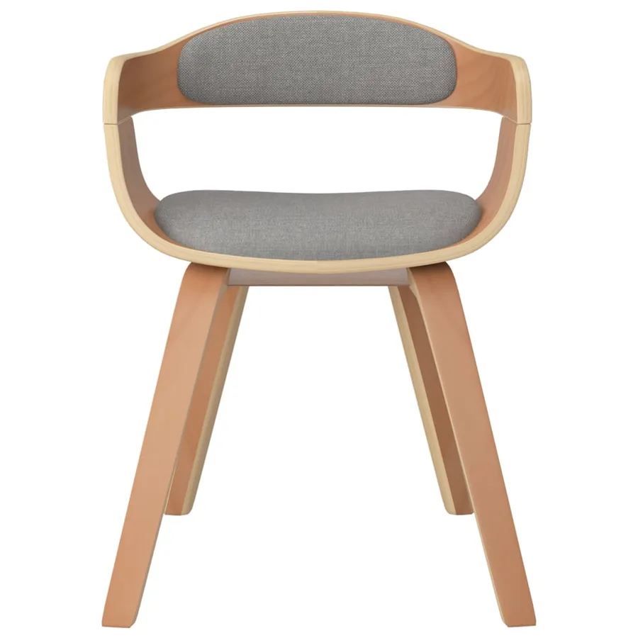 Chaise à manger Taupe Bois courbé et tissu - 3