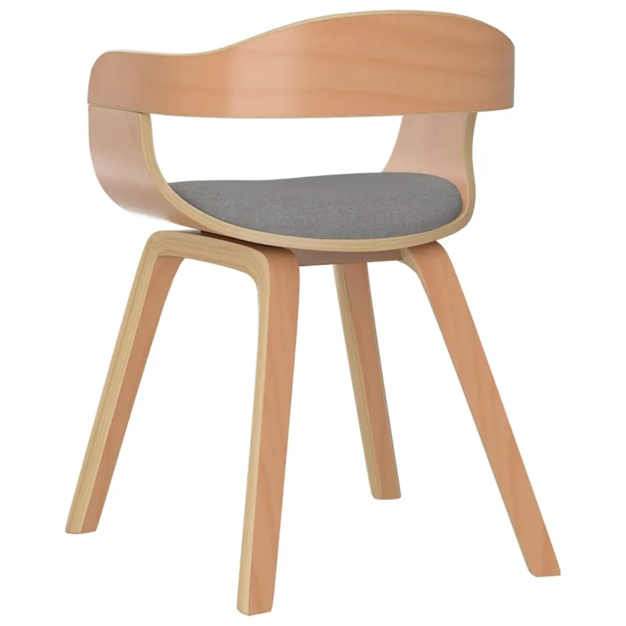 Chaise à manger Taupe Bois courbé et tissu - 5