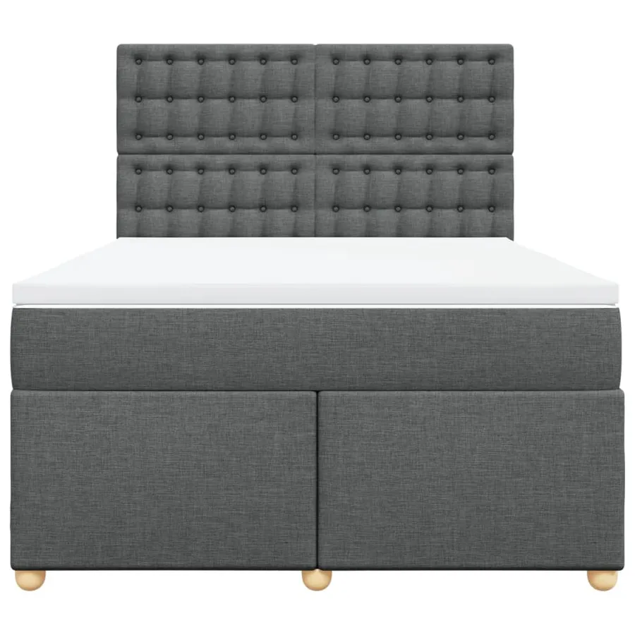 Sommier à lattes de lit avec matelas Gris foncé 140x190cm Tissu - 4
