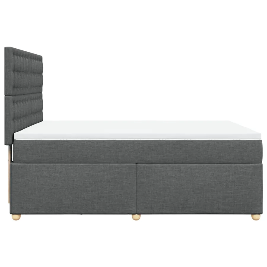 Sommier à lattes de lit avec matelas Gris foncé 140x190cm Tissu - 5