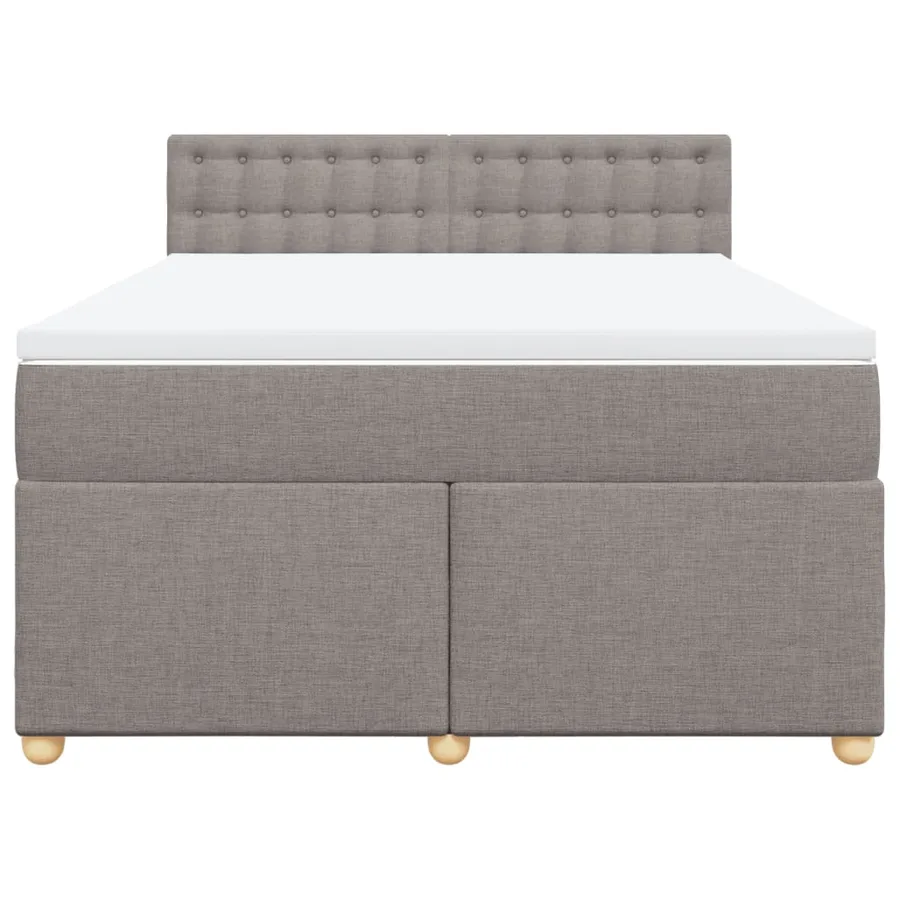 Sommier à lattes de lit avec matelas Taupe 140x200 cm Tissu - 6