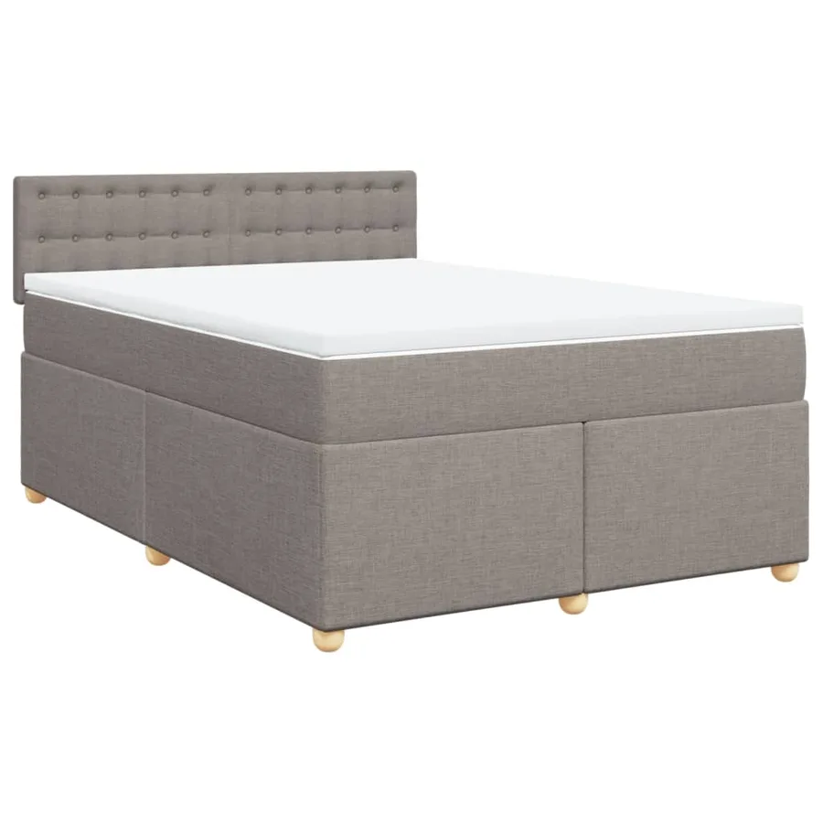Sommier à lattes de lit avec matelas Taupe 160x200 cm Tissu - 3