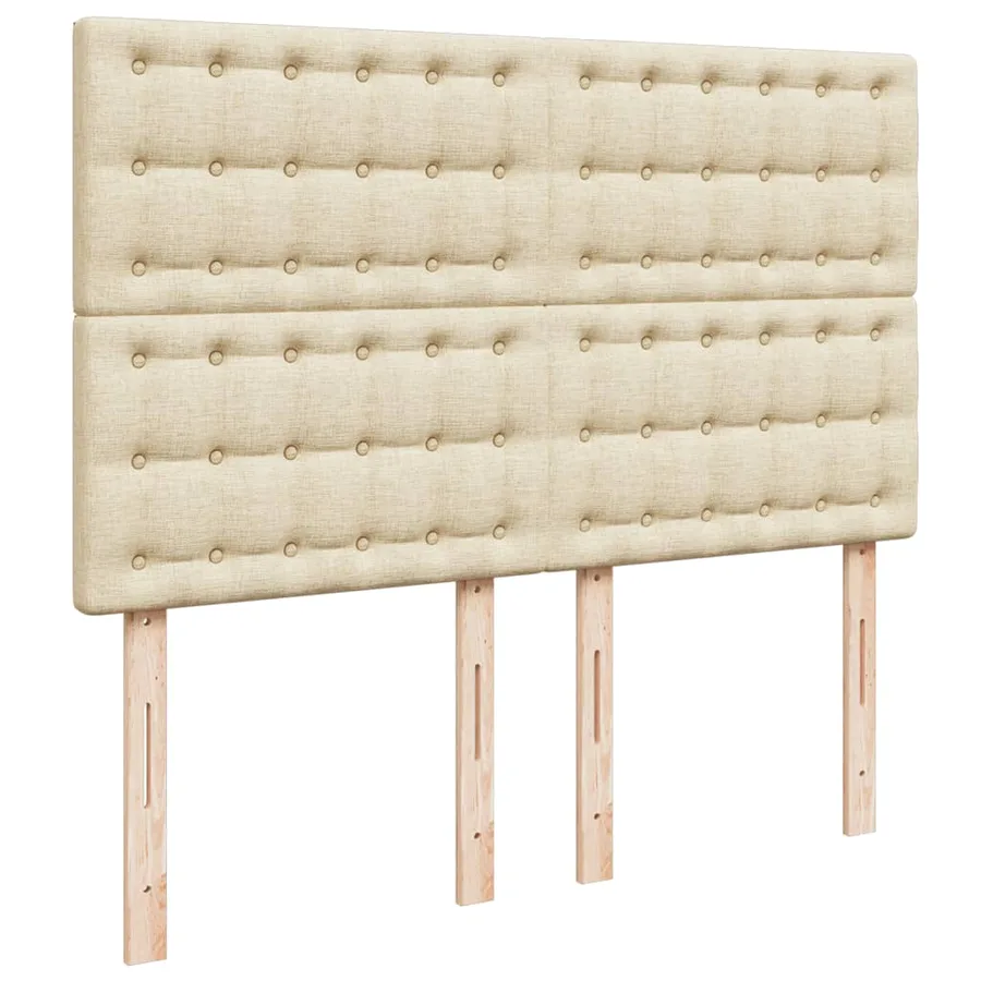 Sommier à lattes de lit avec matelas Crème 140x200 cm Tissu - 7