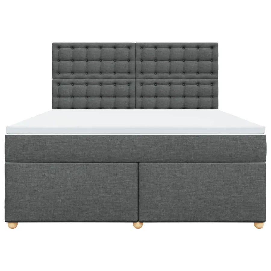 Sommier à lattes de lit avec matelas Gris foncé 180x200cm Tissu - 6