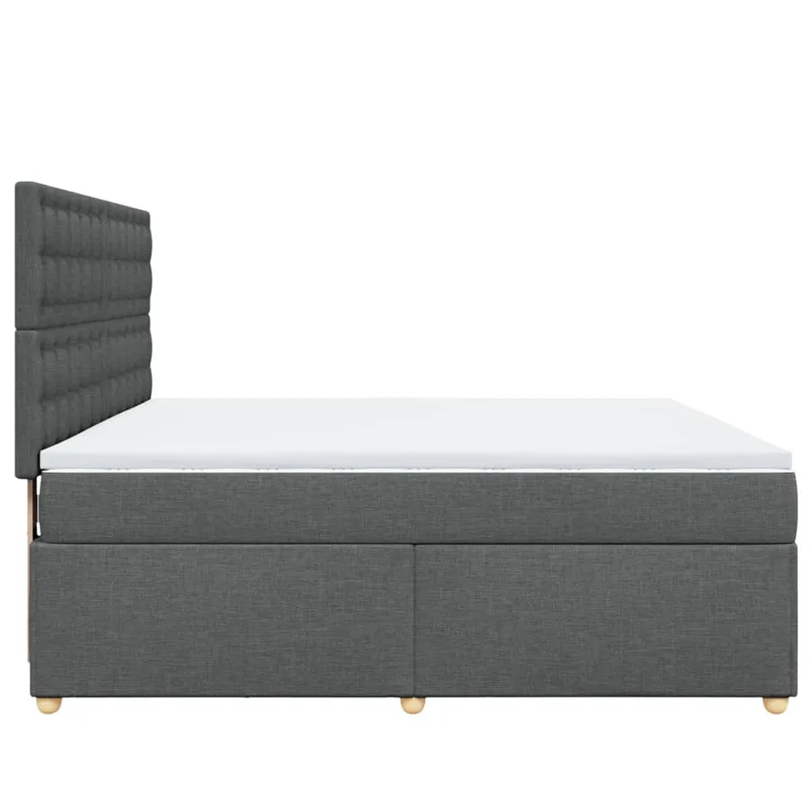 Sommier à lattes de lit avec matelas Gris foncé 180x200cm Tissu - 7