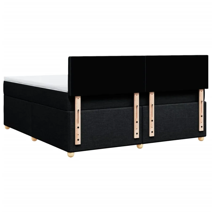 Sommier à lattes de lit avec matelas Noir 180x200 cm Tissu - 8