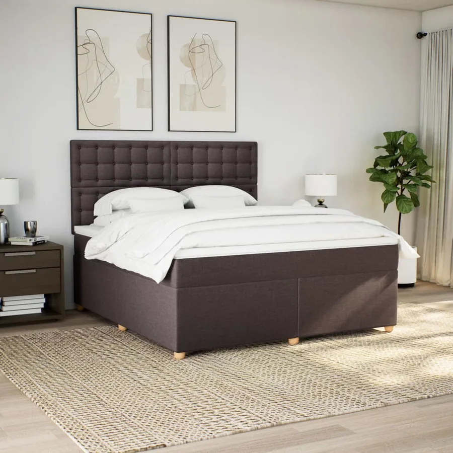 Sommier à lattes de lit avec matelas Marron foncé 180x200 cm - 4
