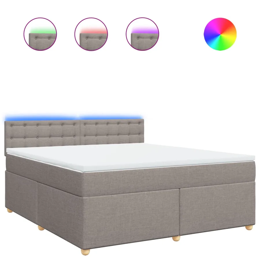 Sommier à lattes de lit avec matelas Taupe 180x200 cm Tissu - 2