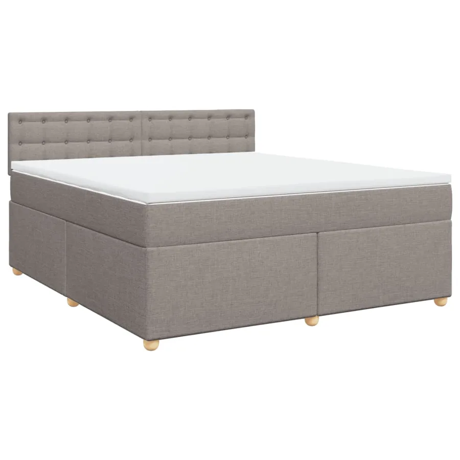 Sommier à lattes de lit avec matelas Taupe 180x200 cm Tissu - 3