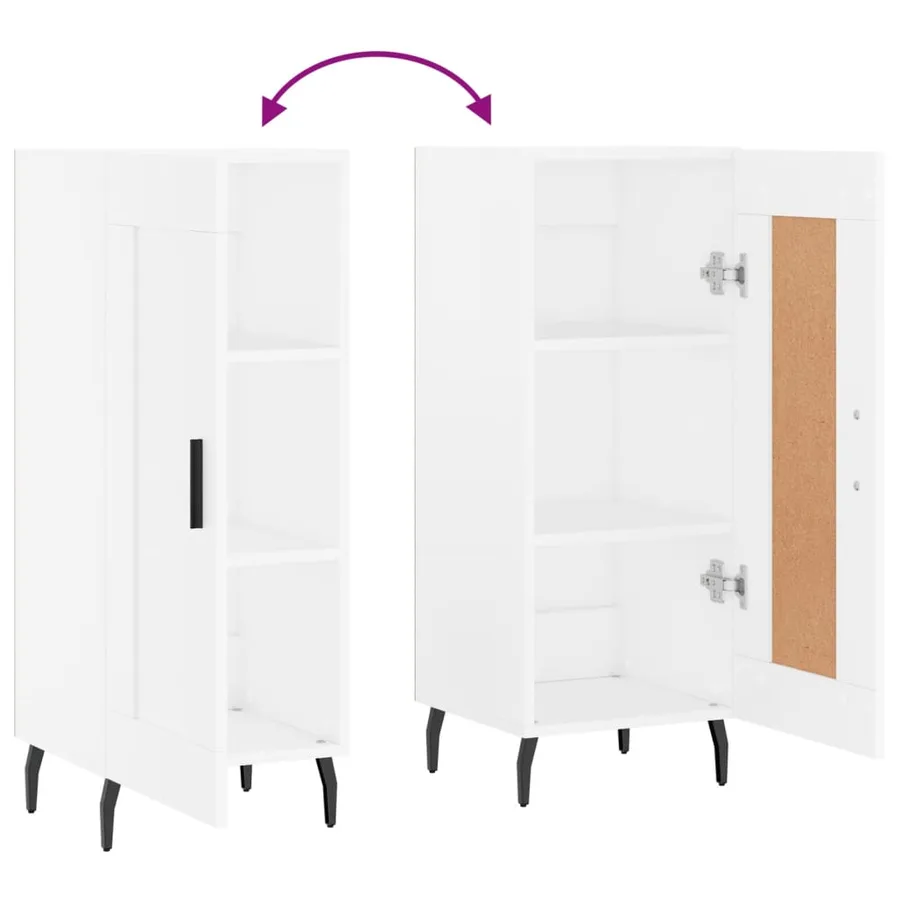 Buffet blanc 34,5x34x90 cm bois d'ingénierie - 9