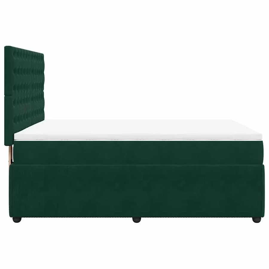 Sommier à lattes de lit et matelas Vert foncé 140x190cm Velours - 5