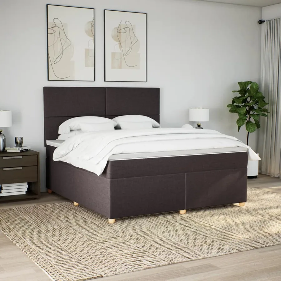 Sommier à lattes de lit avec matelas Marron foncé 180x200 cm - 4