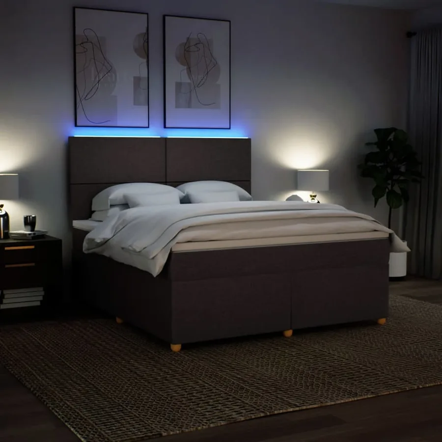 Sommier à lattes de lit avec matelas Marron foncé 180x200 cm - 5